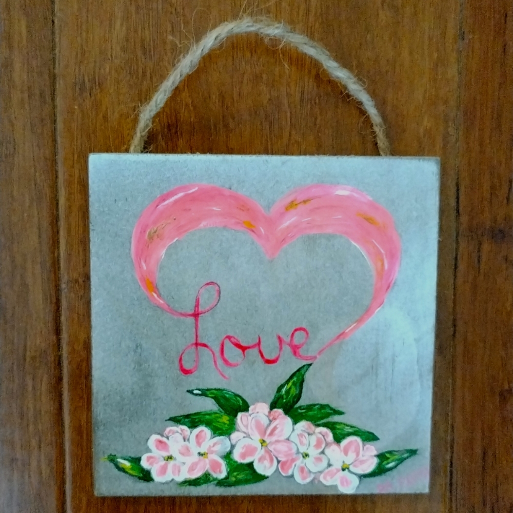 Hand painted with aloha on Maui... Love Square
